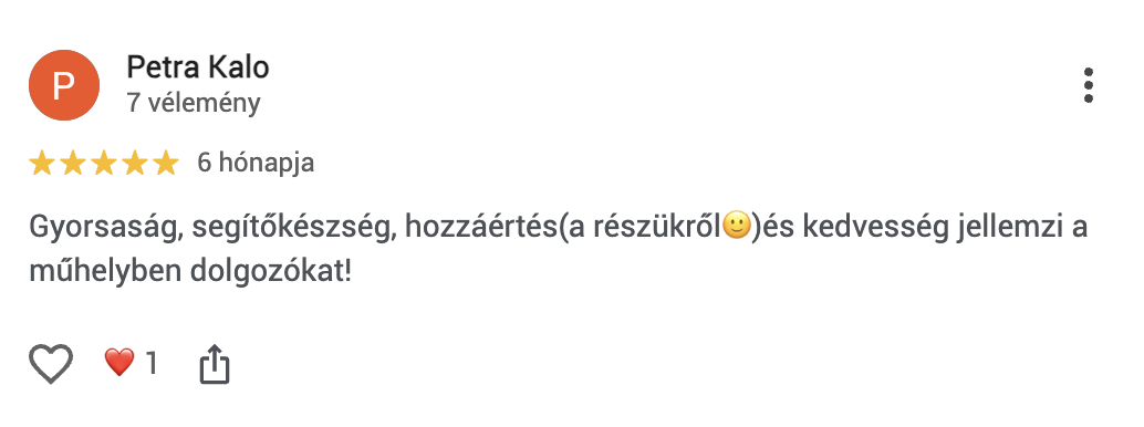 Google értékelés a Dr Car autószervizről (9)