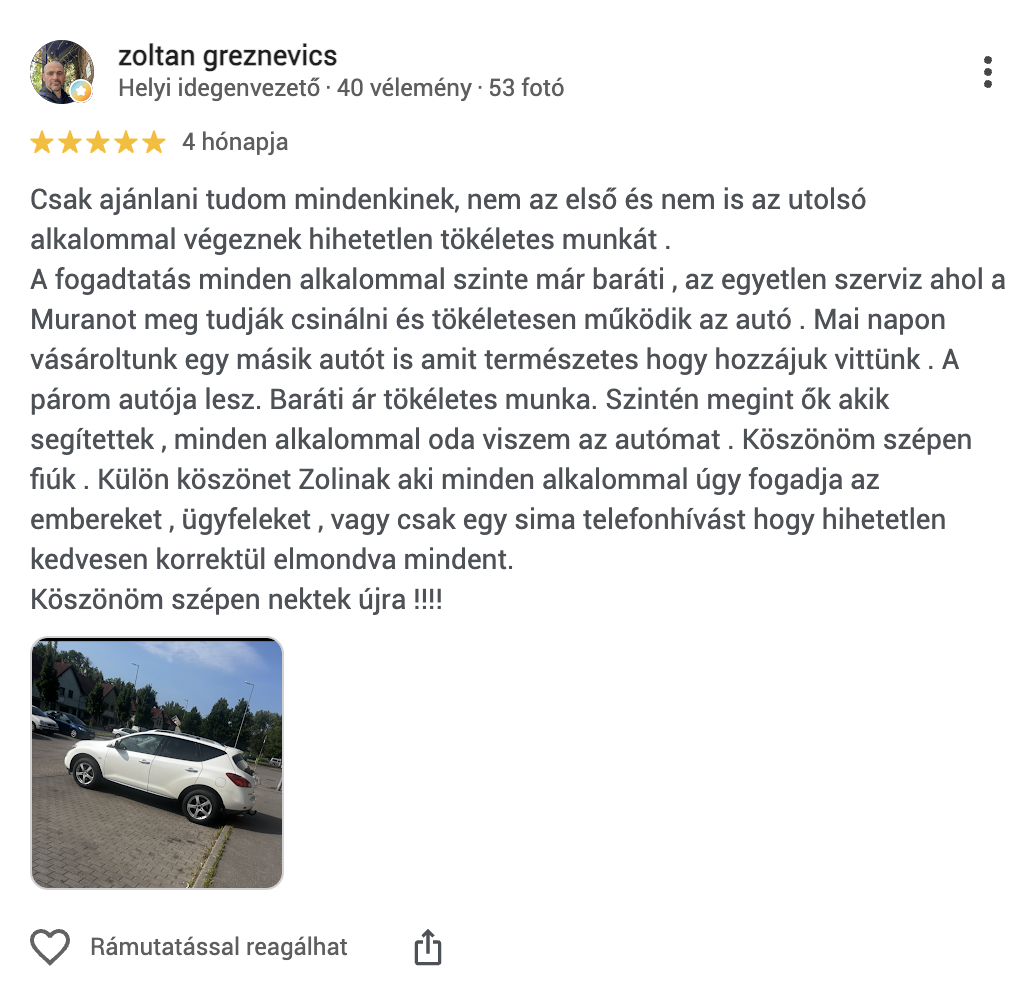 Google értékelés a Dr Car autószervizről (1)