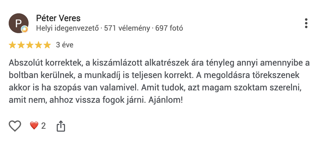 Google értékelés a Dr Car autószervizről (12)