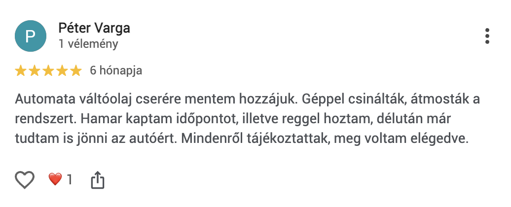 Google értékelés a Dr Car autószervizről (4)