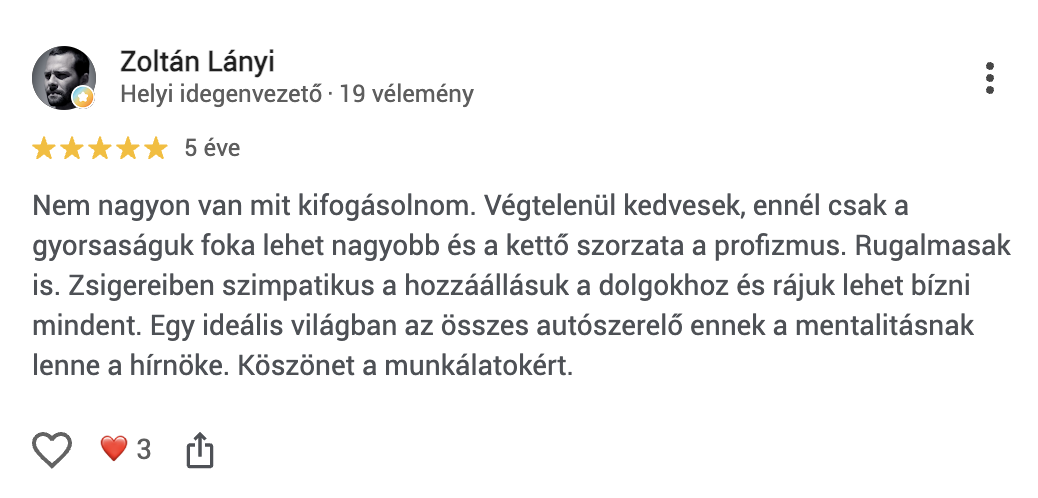 Google értékelés a Dr Car autószervizről (17)