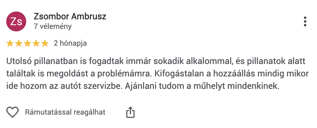 Google értékelés a Dr Car autószervizről (2)