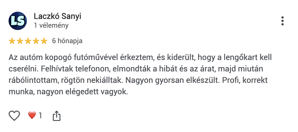 Google értékelés a Dr Car autószervizről (6)