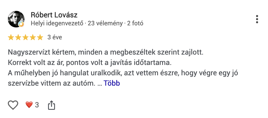 Google értékelés a Dr Car autószervizről (19)